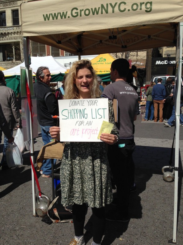 Why is this young woman asking for your shopping list?