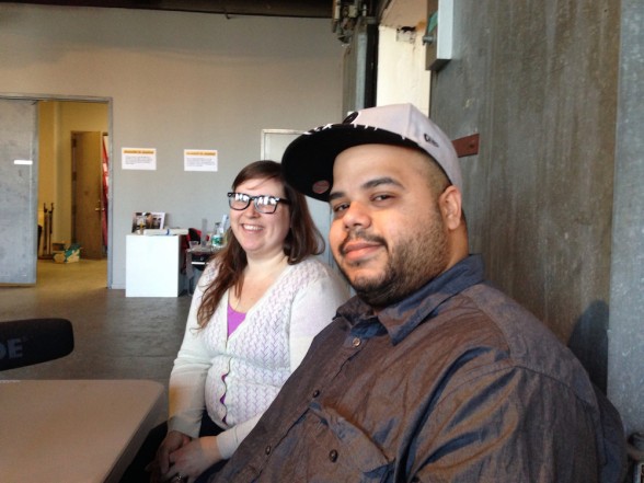 Roberto Lugo and his wife, Ashley Lugo, during out interview last December at Crane Arts.