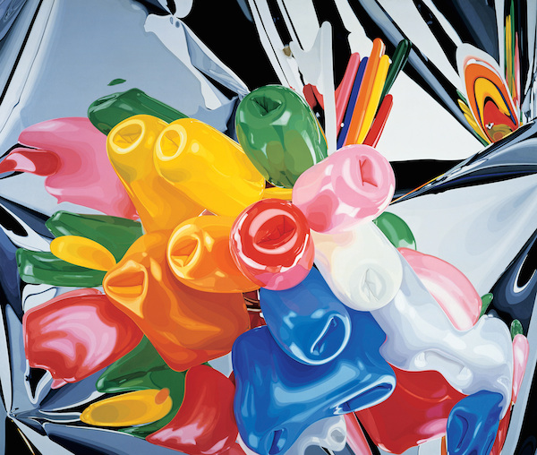 Jeff Koons, Tulips, 1995–98. Oil on canvas; 111 3⁄8 × 131 in. (282.9 × 332.7cm). Private collection. © Jeff Koons
