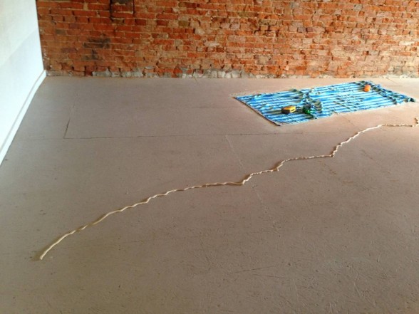 beach blanket and line on floor