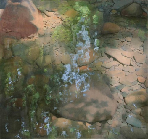 Alex Losett Artist Painting Cobble Creek oil on canvas Minimal Landscapes Series