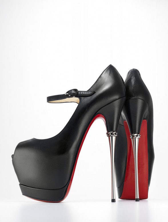black high heel platform shoes with pointy heels