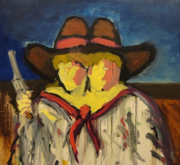 "Two-Headed Cowgirl" seen at FJORD's show dedicated to eight Philly-based figurative painters. Photo courtesy of the gallery.