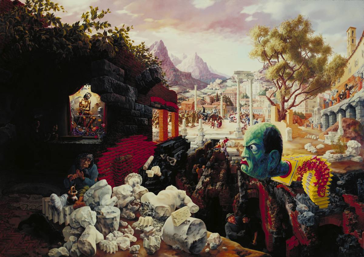 Peter Blume, "The Eternal City" (1934‑37), oil on composition board, Museum of Modern Art, NY.