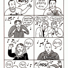 The 3:00 Book 5 black and white 8-panel comic