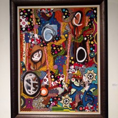 Danny Simmons Lifted 2014 oil fabric on canvas