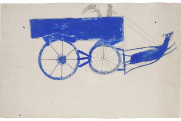 An illustration for Thomas Devaney's new book "Runaway Goat Cart," by Bill Traylor. Photo courtesy of the artist. 