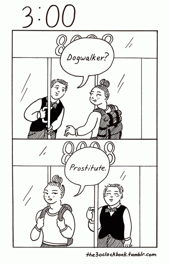 black and white 2-panel comic