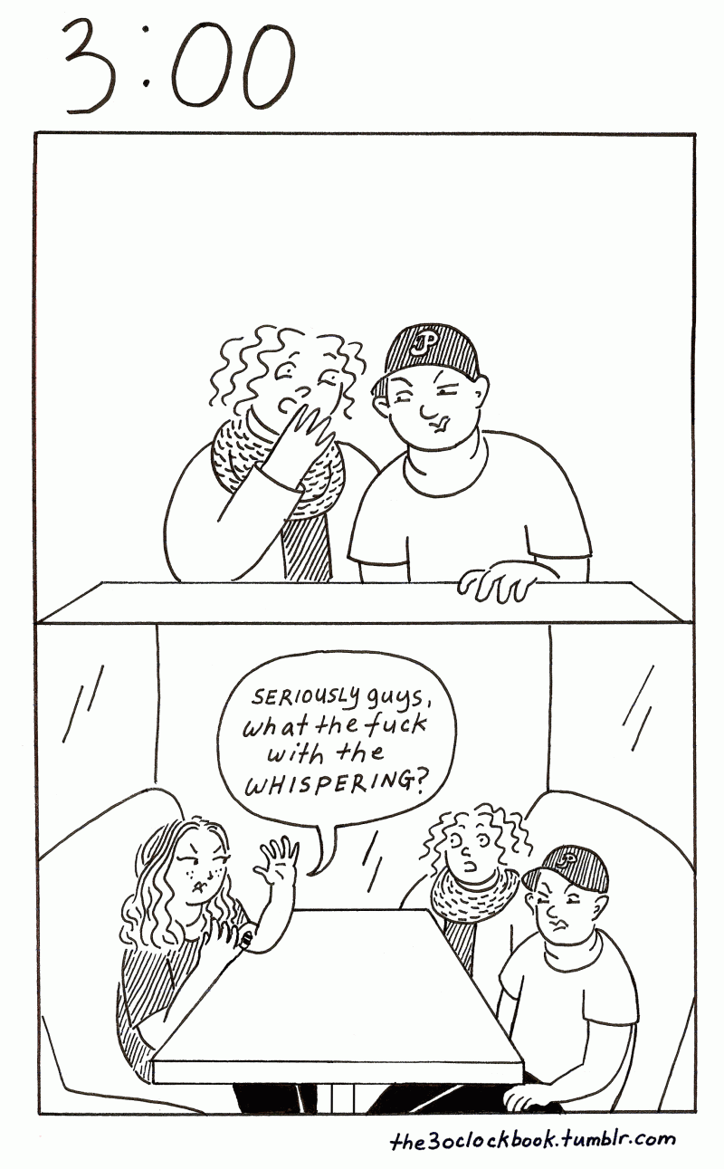 Beth Heinly comic The 3:00 Book on whispering