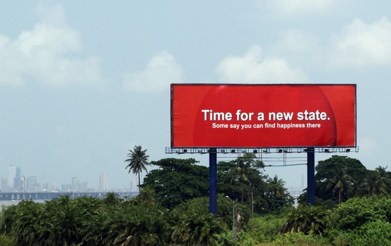 IRWIN billboard with political slogan