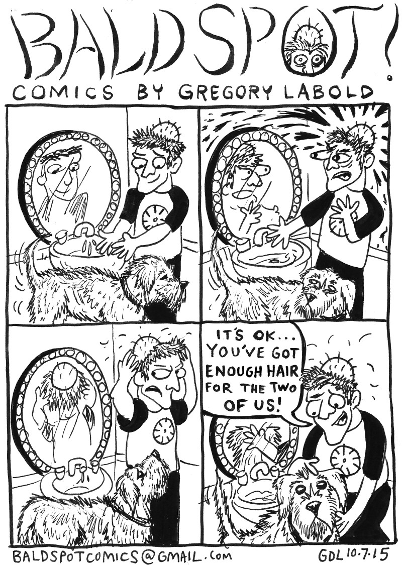 Gregory Labold Bald Spot Comics on hair