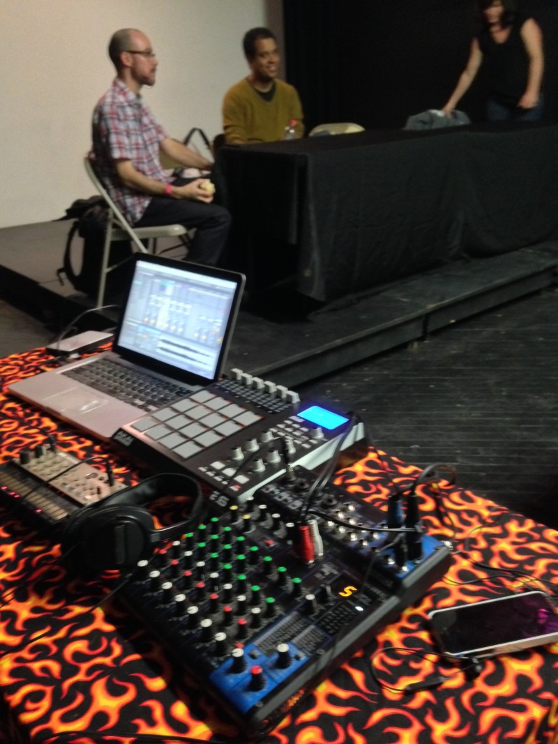 Musical set up at Live Review Panel at Vox Populi's Aux Space