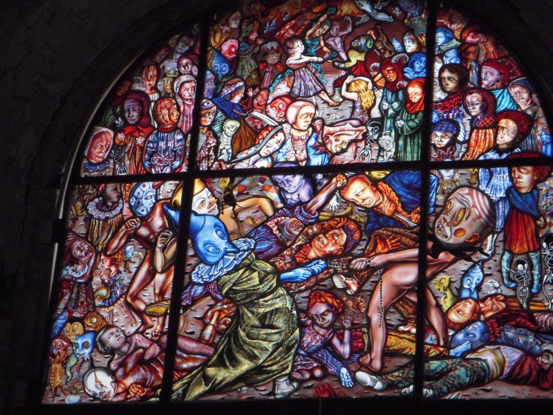 Judith Schaechter stained glass window at Eastern State Penitentiary