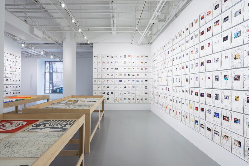 (Foreground) 88 Maps, 2010. Courtesy of the artist and Mai 36 Galerie. (Background) The Meaning of Things, 2014. Courtesy of the artist and ProjecteSD. Photo credit: Studio LHOOQ