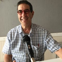 Ed Bronstein at the Moore Galleries radio station