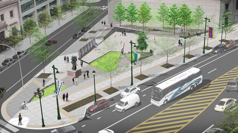 Rendering of the Holocaust Memorial Park, at 16th and the Parkway Rendering provided by the Philadelphia Holocaust Remembrance Foundation.