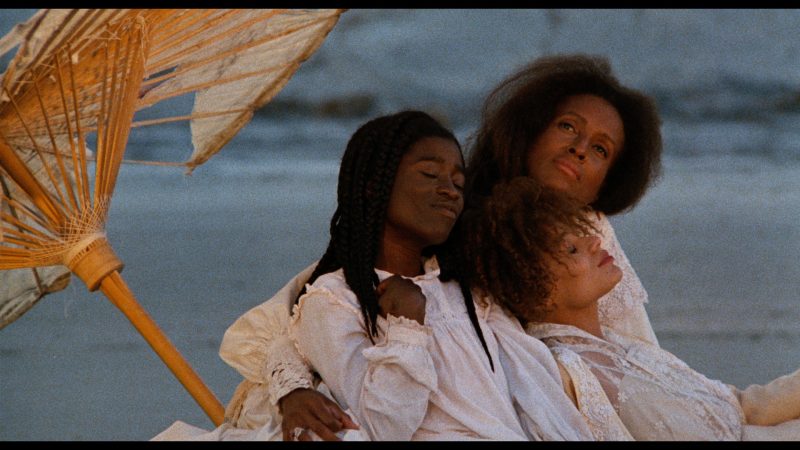 Trula Hoosier as "Trula (top), Barbara-O as "Yellow Mary Peazant" (right), and Alva Rogers as "Eula Peazant" (bottom) in "Daughters of the Dust," directed by Julie Dash. Photo courtesy of Cohen Film Collection. 