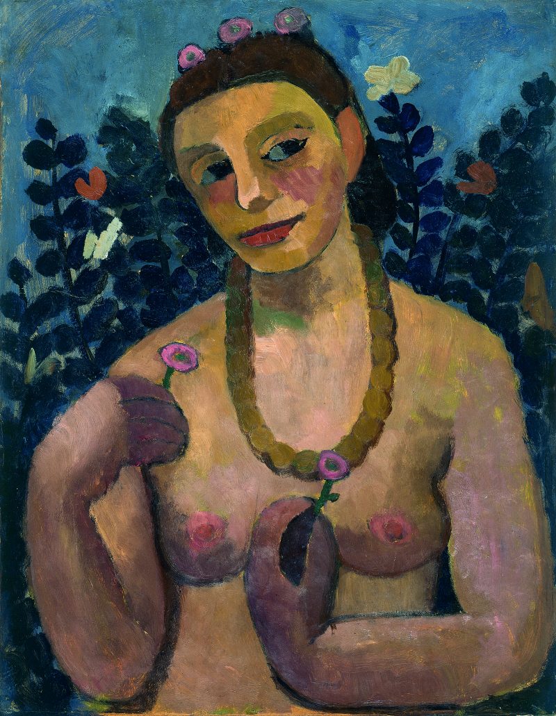 Paula Modersohn-Becker, “Self-Portrait, Nude with Amber Necklace, Half-Length II,” 1906. Image used courtesy of Yale University Press. 