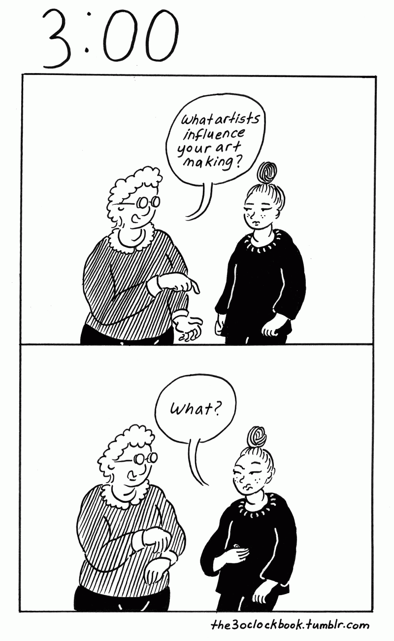 Beth Heinly, The 3:00 Book on art influences