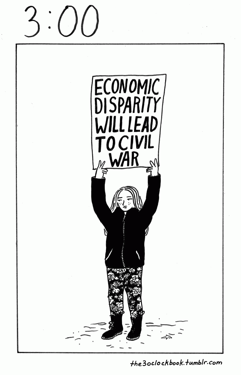 Beth Heinly The 3:00 Book comic on protest signs