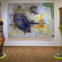 Thank you, Artblog sponsors! 1 painting by Tyler Wilkinson and two totems by Claes Gabriel