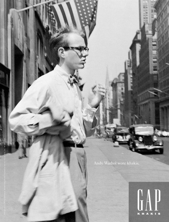 Andy Warhol in an advertisement for Gap.
