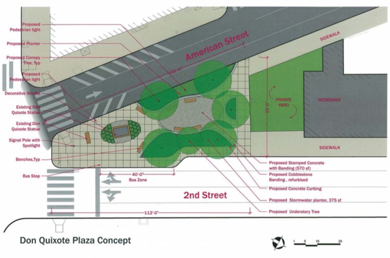 Plans for Don Quixote Plaza, provided by Gilmore and Associates