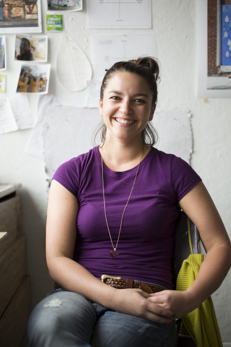 Candice Smith, in her studio at Moore College of Art and Design