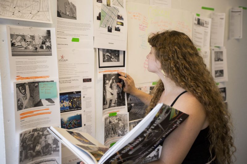 Jackie Lang, in her studio at Moore College of Art and Design