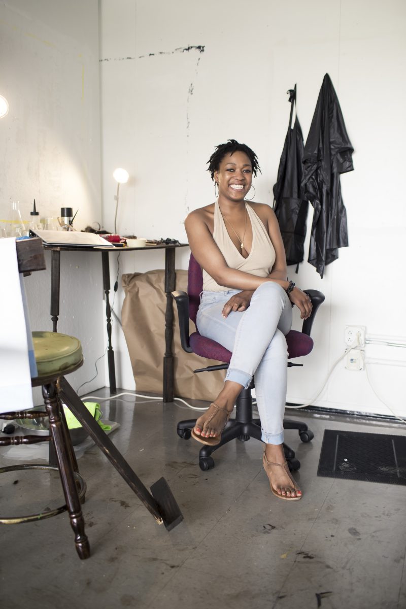 DeJeonge (Dee Dee) Reese, in her studio at Moore College of Art and Design