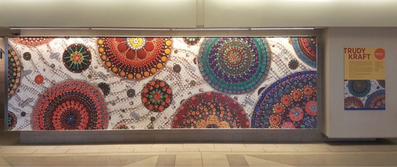 Trudy Kraft, "Diatoms," works on paper at PHL International Airport. Courtesy of Philadelphia International Airport, Terminal C ticketed passengers