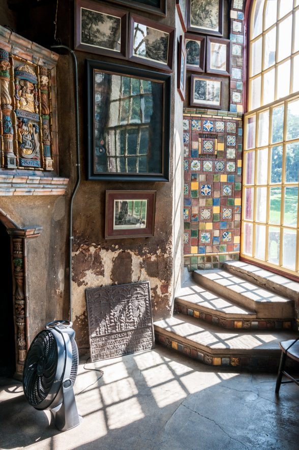 Fonthill, Gothic but bright and sunny in spots. This is a detail of the salon, a room for entertaining and showcasing Moravian tile works. Photo by Chuck Patch, with permission under CC.