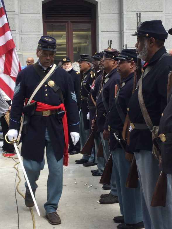 Black Civil War Re-enactors at the Octavius Catto Memorial dedication