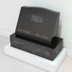 Astrid Bowlby, "Alternative Marker," 2017, engraved granite, 25" x 30 1/4" x 15"