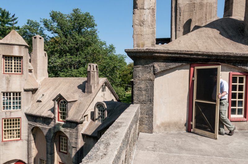 Fonthill, terrace outside the Terrace Room, a back bedroom where HCM slept towards the end of his life. He entertained on the terrace. There was an Otis Elevator in Fonthill.