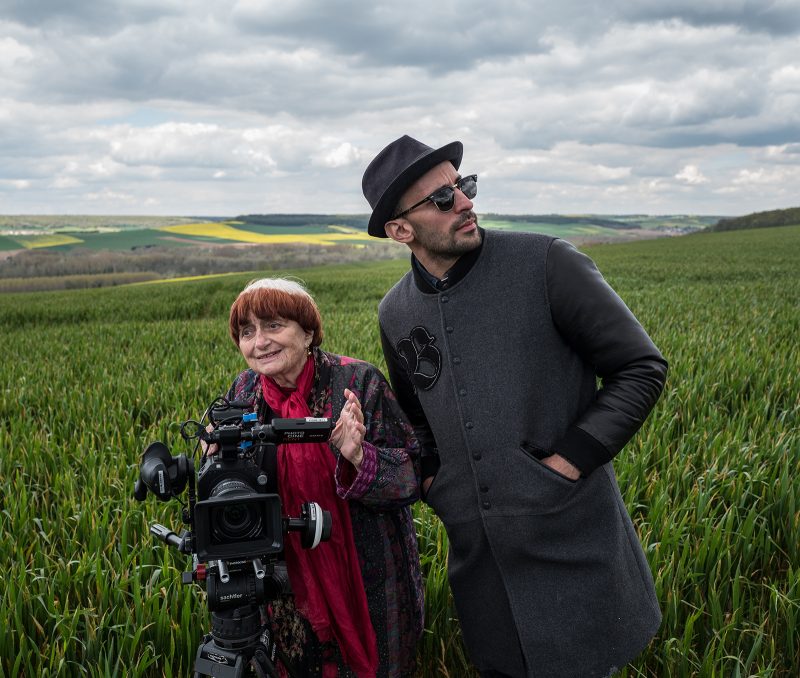 Agnès Varda (left) and JR (right) in Faces Places directed by Agnès Varda and JR. Photo courtesy of Cohen Media Group.