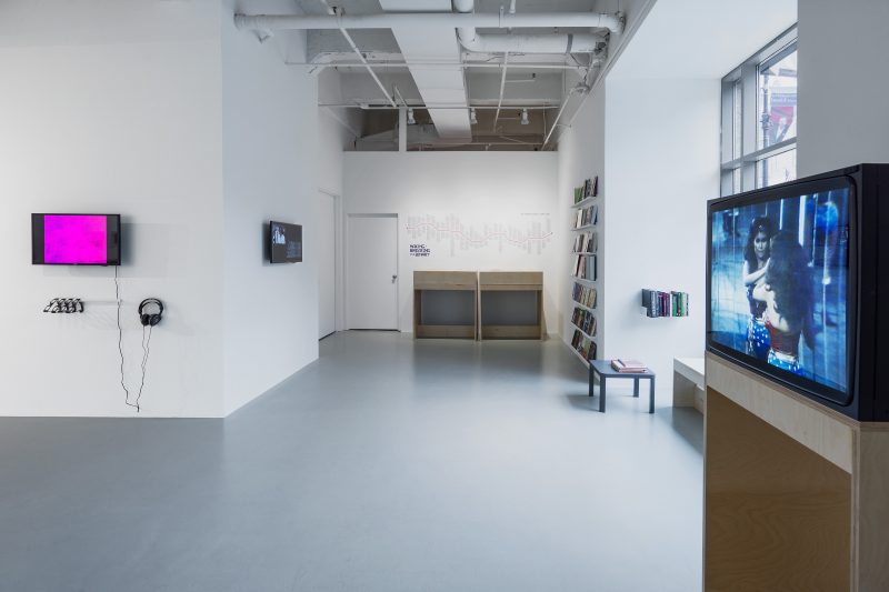 Making/Breaking the Binary: Women, Art, & Technology, installation view; image courtesy of Rosenwald-Wolf Gallery, Photo Credit: Studio LHOOQ.