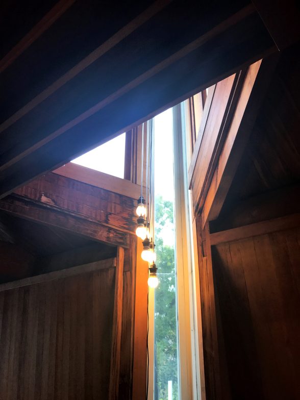 Windows framing loft apex, Anne Tyng house; image credit: Lea Oxenhandler.