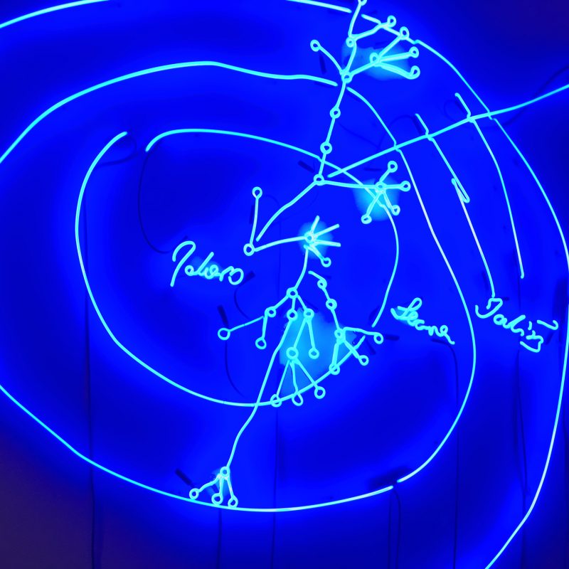 Joseph Kosuth, The Paradox of Content #3, 2009, neon, transformers, 71 1/4 x 72"
