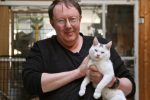 Al Gury, with one of his foster cats.