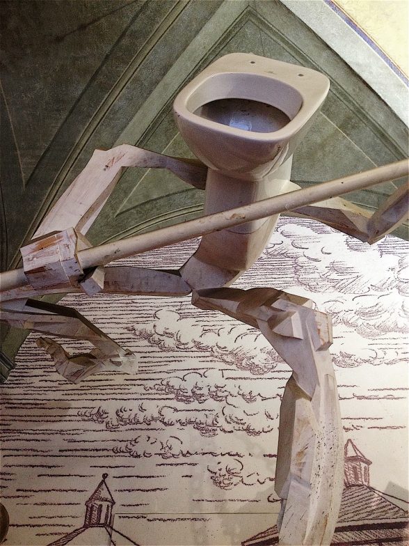 Clet’s Giant toilet sculpture, Clet Studio, Florence, Italy.
