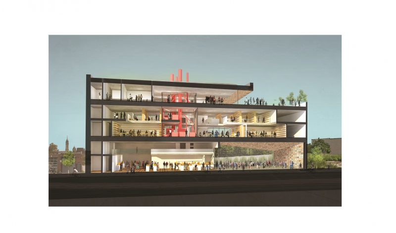 Architect's rendering of the new Clay Studio building in South Kensington