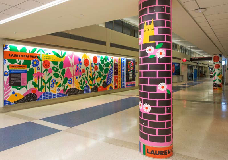 Lauren Cat West, “Pretty City--Get Lost Out There,” installation; image courtesy of Philadelphia International Airport.