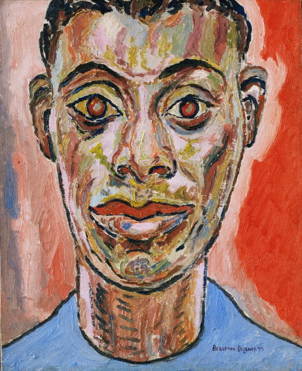 "Portrait of James Baldwin," 1945, by Beauford Delaney, American (active Paris), 1901 - 1979. Oil on canvas, 22 x 18 inches. Philadelphia Museum of Art: 125th Anniversary Acquisition. Purchased with funds contributed by The Daniel W. Dietrich Foundation in memory of Joseph C. Bailey and with a grant from The Judith Rothschild Foundation, 1998-3-1.