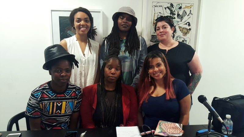 Front row (L to R): Artist Zanele Muholi, apprentices Shasta Bady and “Muffy” Ashley Torres; Back row (L to R): Imani Roach, apprentices Latasha “Tash” Billington and Carrie-Anne Shimborski