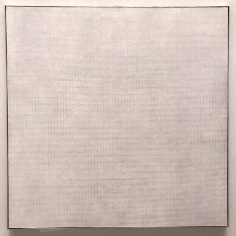 "Leaf," 1965, Agnes Martin, American (born Canada), 1912 - 2004. Acrylic and graphite on canvas, 6 feet × 6 feet (182.9 × 182.9 cm). Philadelphia Museum of Art: Bequest of Daniel W. Dietrich II, 2016-3-21. © Artists Rights Society (ARS), New York.