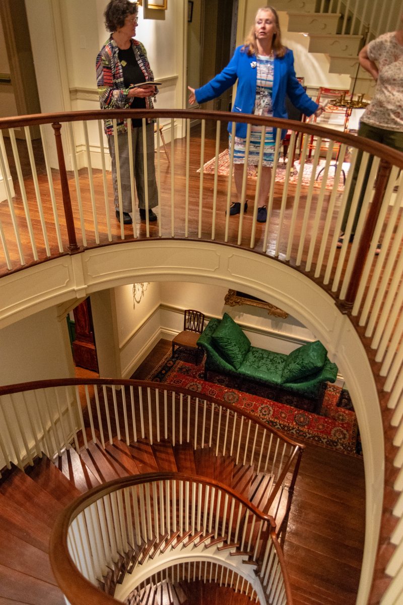 The Montmorenci Staircase, elongated by H. F. from an oval to an eliptical spiral staircase. Acquired from a North Carolina plantation mansion