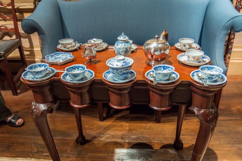 Unique Boston tea table with place settings 