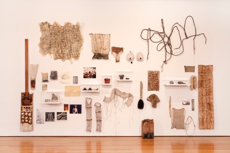 Installation photo, "Ursula von Rydingsvard: The Contour of Feeling," The Fabric Workshop and Museum Photo credit Carlos Avendaño, Pictured: "Little Nothings."