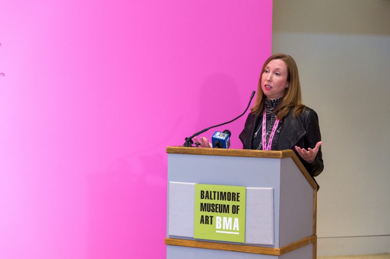 Kristen Hileman, Contemporary Curator, Baltimore Museum of Art, Media Preview, Indecent Exposure. Photo by Chuck Patch, with permission